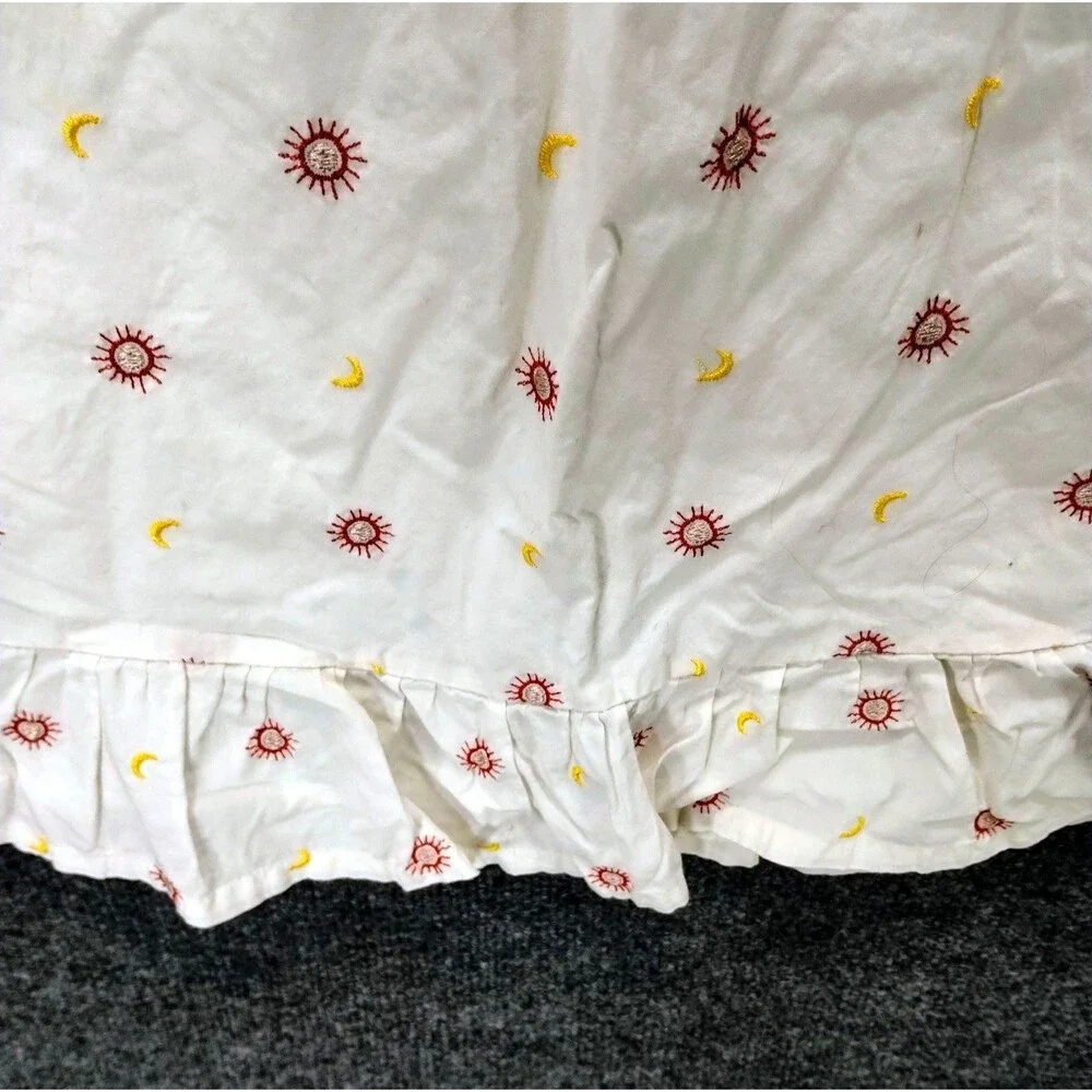 Vintage Osh Kosh Dress Kids 3T Embroidery Smocked Moon Sun Ruffle